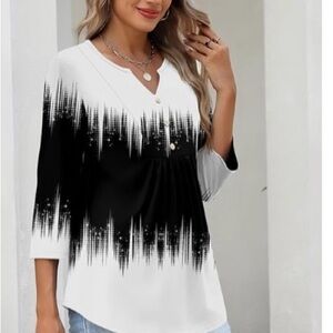 Elegant Black and White Women's Top